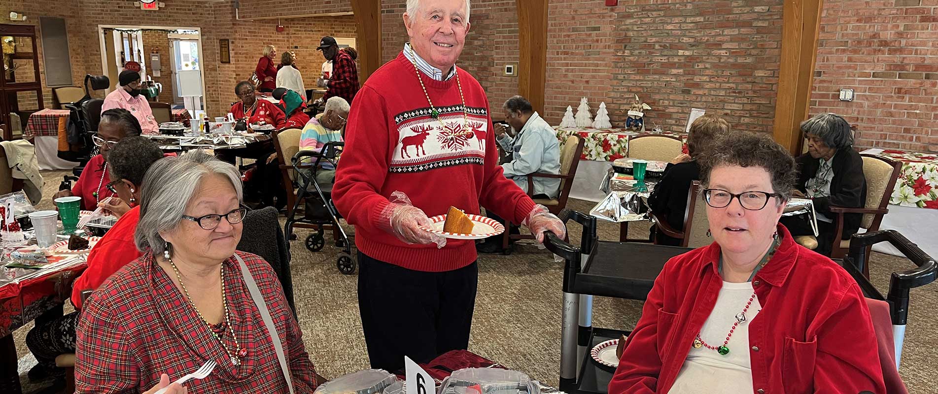 residents at a holiday event
