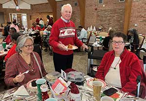 residents at a holiday event